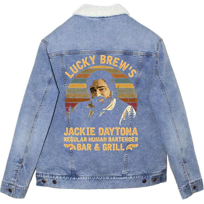 Lucky Brew's Jackie Daytona Regular Human Bartende Unisex Sherpa-lined Denim Jacket | Artistshot