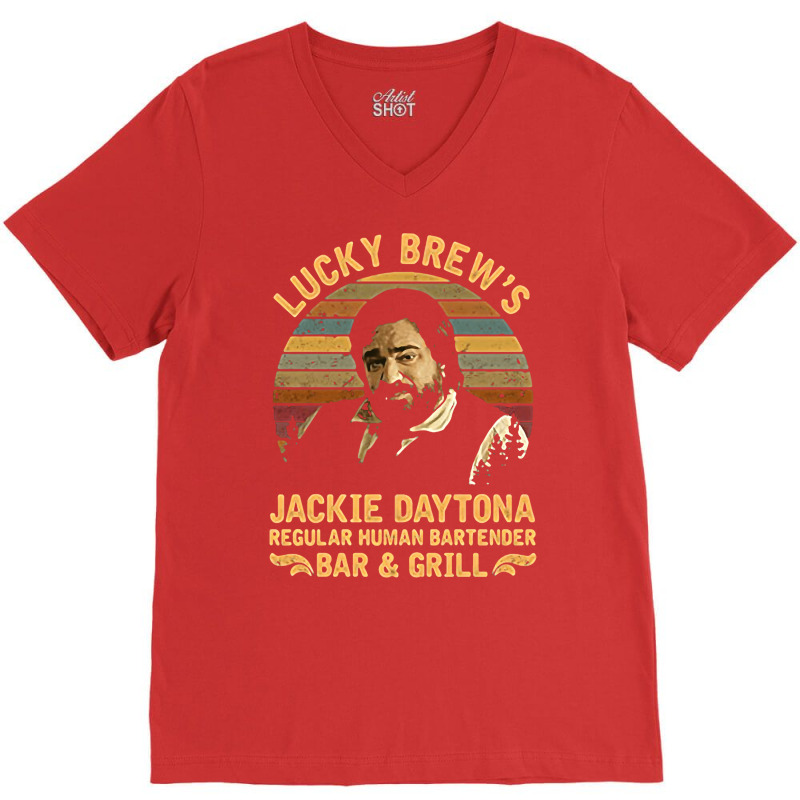 Lucky Brew's Jackie Daytona Regular Human Bartende V-neck Tee | Artistshot