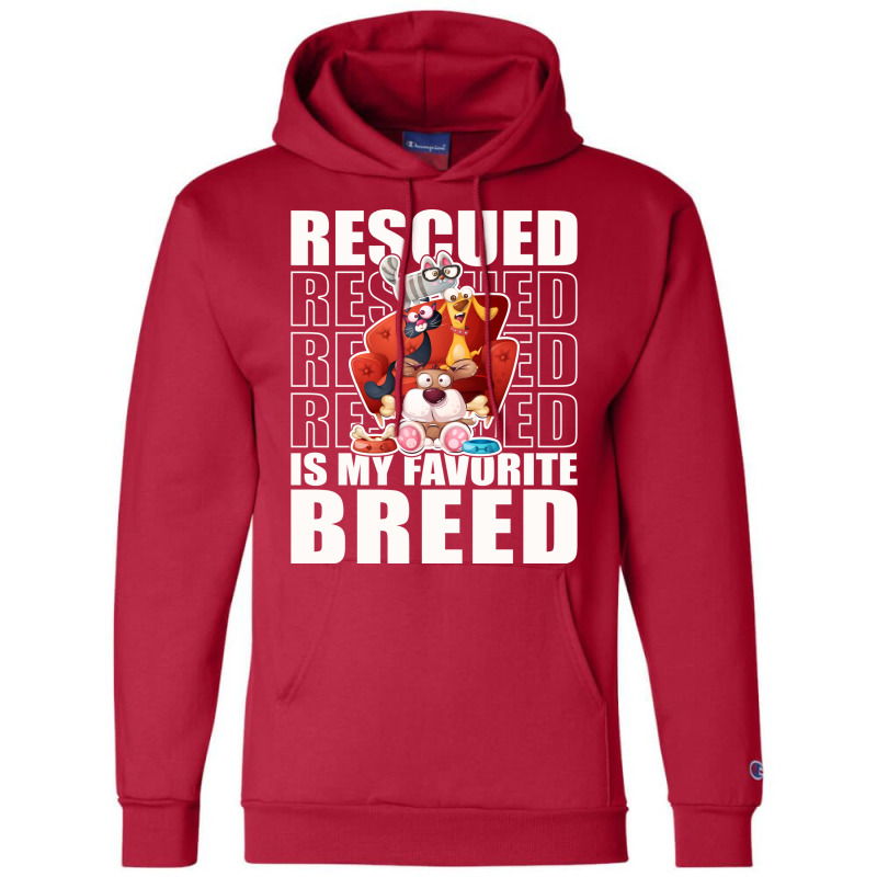 Rescued Cats Animal Shelter Favorite Breed Aesthet Champion Hoodie | Artistshot