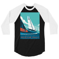 America's Cup   American Magic Poster   Auckland 2 3/4 Sleeve Shirt | Artistshot