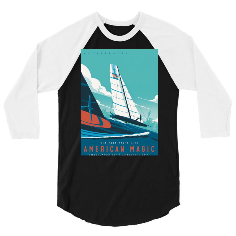 America's Cup   American Magic Poster   Auckland 2 3/4 Sleeve Shirt by deakinlathena | Artistshot