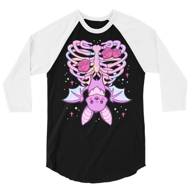 Kawaii Pastel Goth Cute Creepy Bat 3/4 Sleeve Shirt | Artistshot