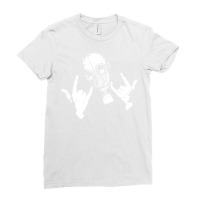 Devil Horns (white Version) Ladies Fitted T-shirt | Artistshot