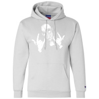 Devil Horns (white Version) Champion Hoodie | Artistshot