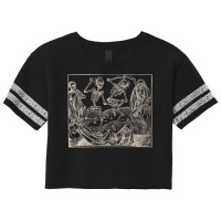 Dance Of Death  Dance Of Macabre   White Print Scorecard Crop Tee | Artistshot