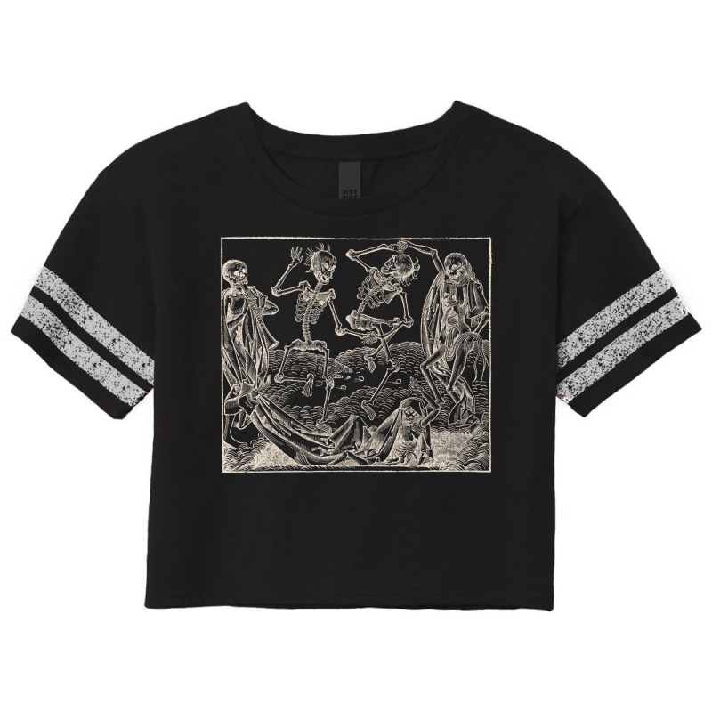 Dance Of Death  Dance Of Macabre   White Print Scorecard Crop Tee by oregonreamer5 | Artistshot