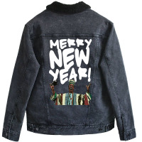 Merry New Year! (beef Jerky Time) Unisex Sherpa-lined Denim Jacket | Artistshot