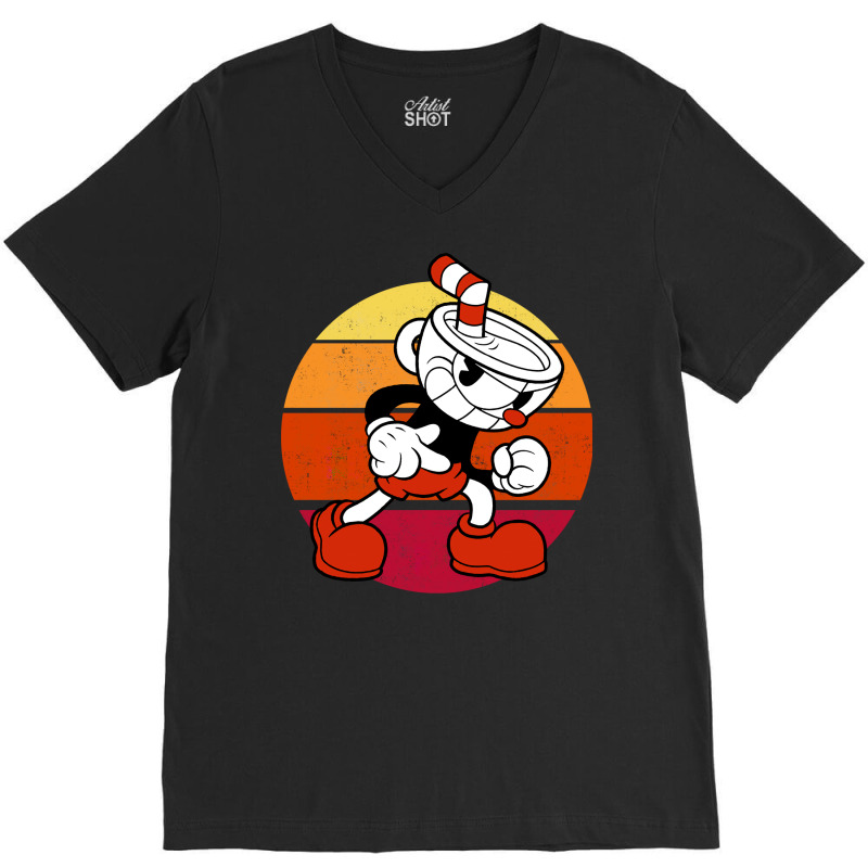 Cuphead Sunset V2 V-Neck Tee by lyxellseradjq | Artistshot