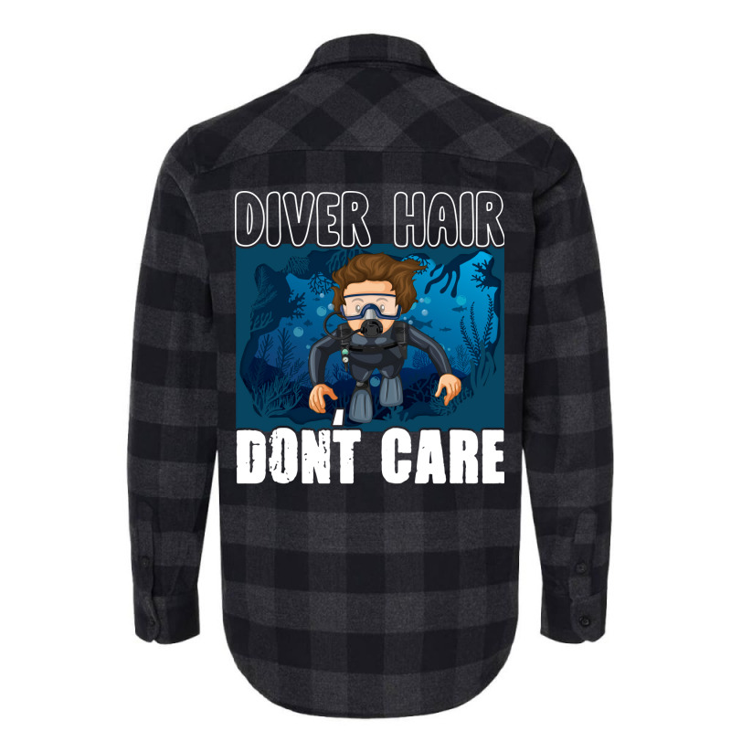 Diver Hair Dont Care Scuba Diving Diver Nostalgia Flannel Shirt | Artistshot