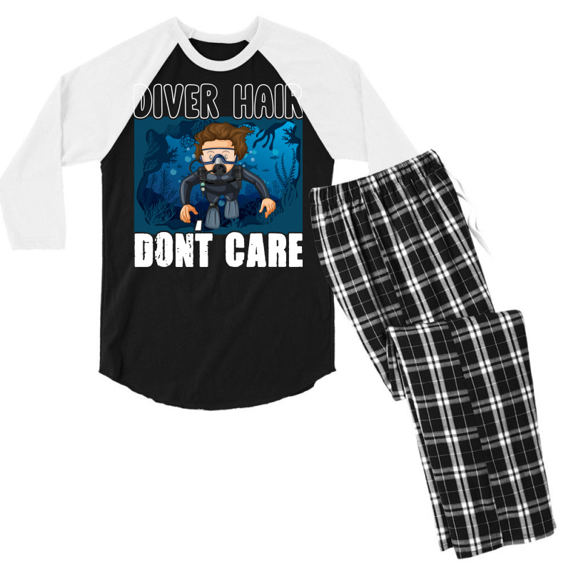 Diver Hair Dont Care Scuba Diving Diver Nostalgia Men's 3/4 Sleeve Pajama Set | Artistshot