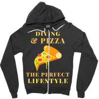 Diving And Pizza Lifestyle Travel Zipper Hoodie | Artistshot