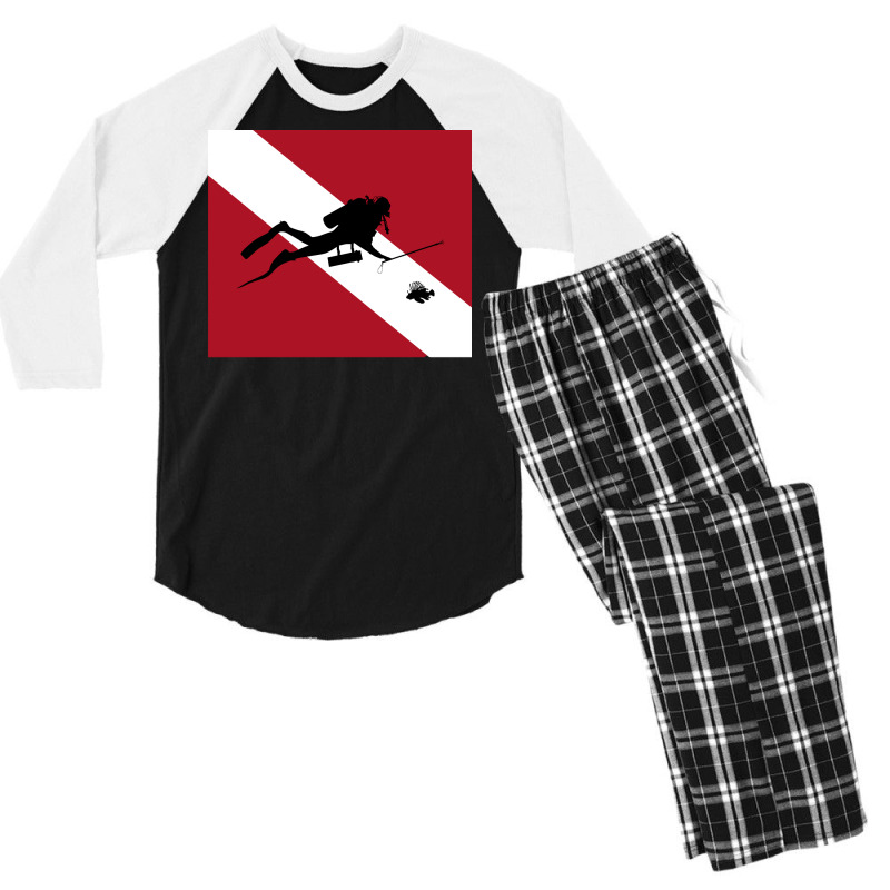 Caribbean Lionfish Hunter Girl Men's 3/4 Sleeve Pajama Set | Artistshot