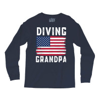 Diving Grandpa American Flag July 4th Hippie Long Sleeve Shirts | Artistshot