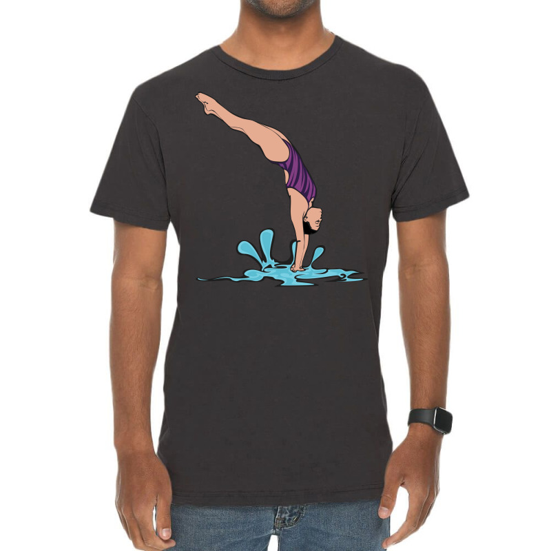 Diving Diver Yellow Vintage T-shirt | Artistshot