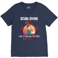 Scuba Diving Girl Like A Normal Girl But Cooler Sc V-neck Tee | Artistshot