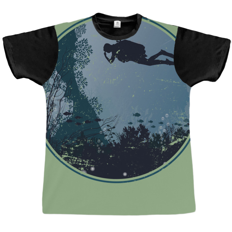 Ocean Retro Scuba Diving Funny Graphic T-shirt by laihanmoratx | Artistshot