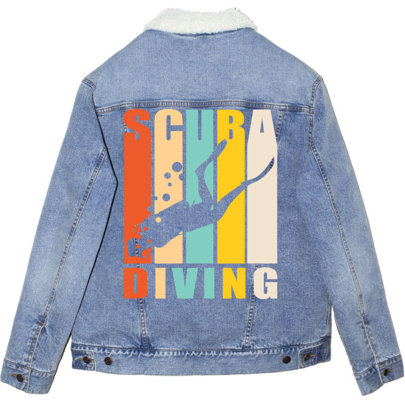 Scuba Diving Vintage  Aesthetic Unisex Sherpa-Lined Denim Jacket by laihanmoratx | Artistshot