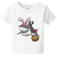 Cool Easter Shark Easter Basket Bunny Ears Happy E Baby Tee | Artistshot