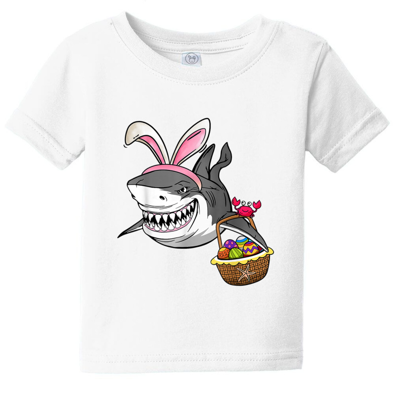 Cool Easter Shark Easter Basket Bunny Ears Happy E Baby Tee by Lauren D | Artistshot