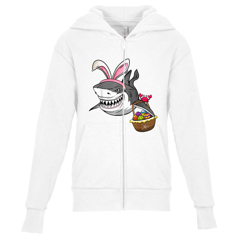 Cool Easter Shark Easter Basket Bunny Ears Happy E Youth Zipper Hoodie by Lauren D | Artistshot