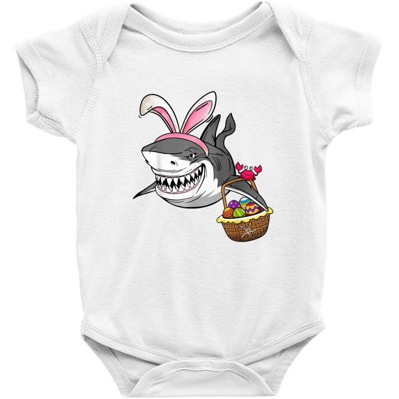 Cool Easter Shark Easter Basket Bunny Ears Happy E Baby Bodysuit by Lauren D | Artistshot