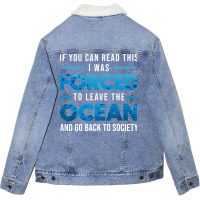 If You Can Read This Scuba Diving Diver Nature Unisex Sherpa-lined Denim Jacket | Artistshot