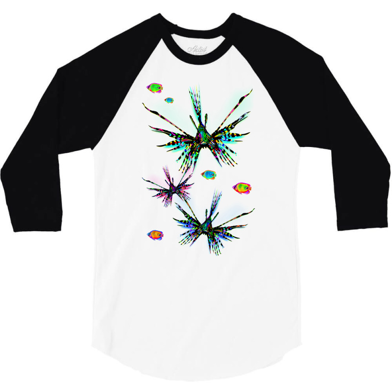 Lionfish Psychedelic Parade Hippie Girl 3/4 Sleeve Shirt | Artistshot