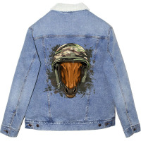 Horse Soldier Veteran Army Horse Farm Animal Lover Unisex Sherpa-lined Denim Jacket | Artistshot