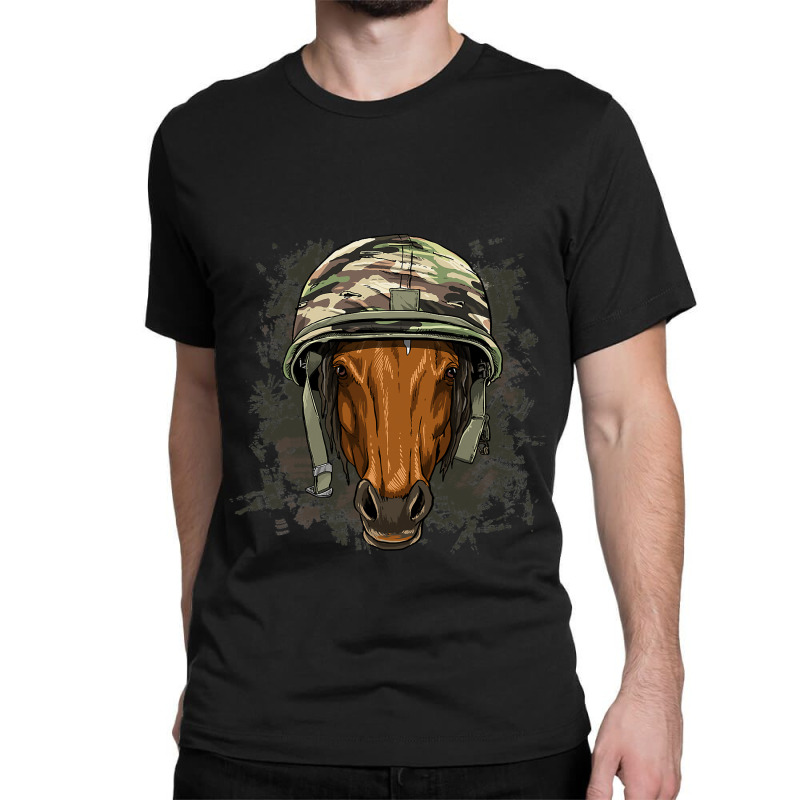 Horse Soldier Veteran Army Horse Farm Animal Lover Classic T-shirt | Artistshot