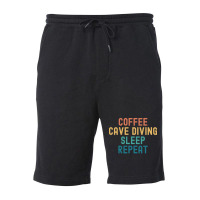 Coffee Cave Diving Sleep Repeat Funny Cave Diving Fleece Short | Artistshot