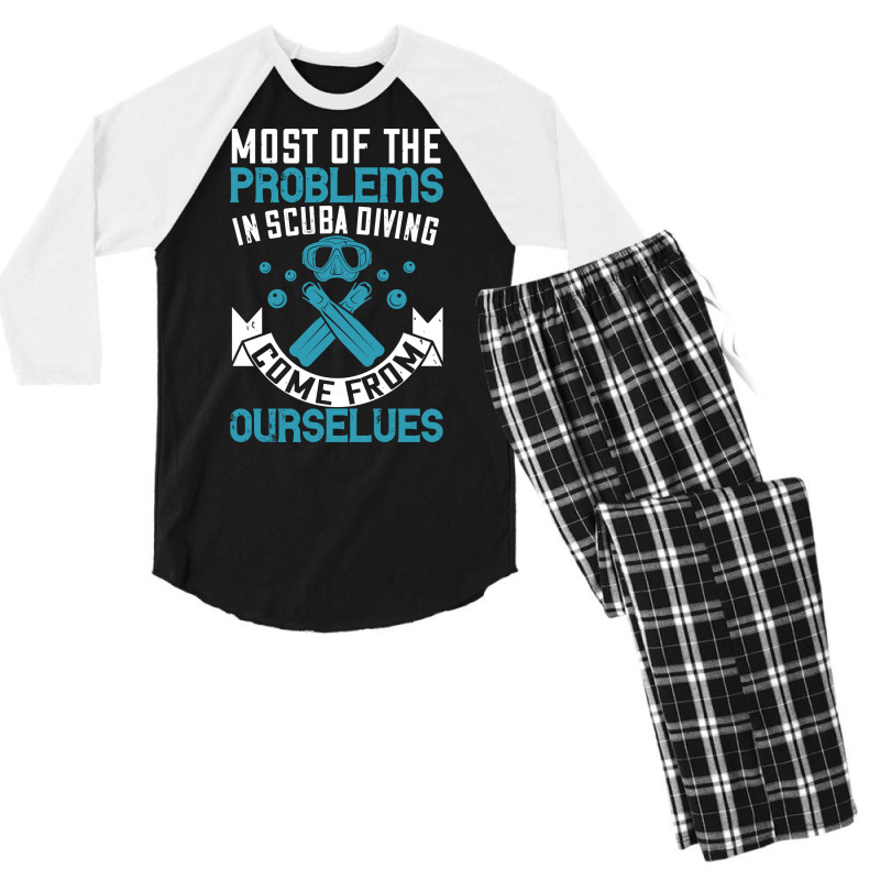 Most Problems In Diving Nostalgia Men's 3/4 Sleeve Pajama Set by tanuskrego | Artistshot