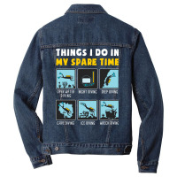 Things I Do In My Spare Time Scuba Diving Diver Lo Men Denim Jacket | Artistshot