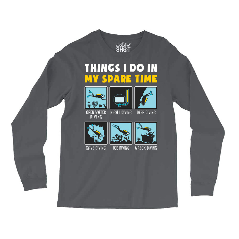 Things I Do In My Spare Time Scuba Diving Diver Lo Long Sleeve Shirts by tanuskrego | Artistshot