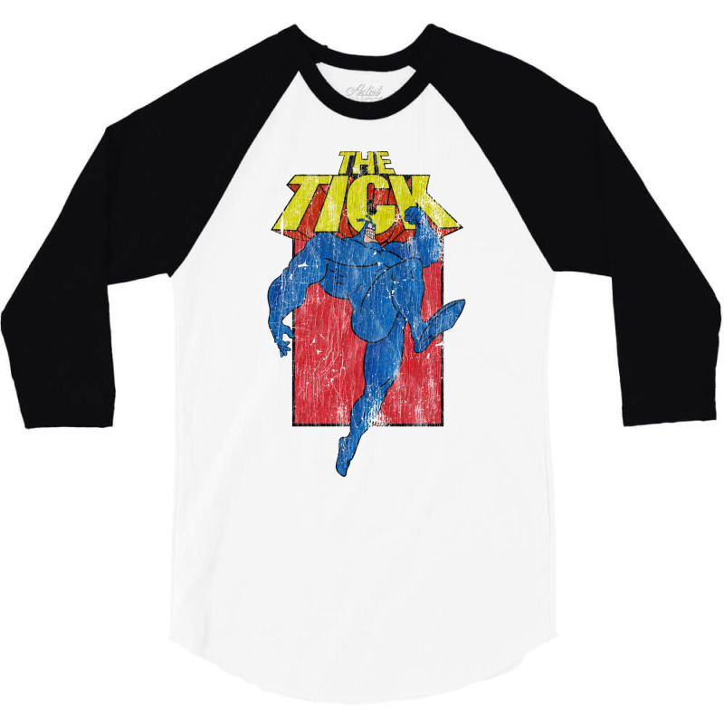 Distressed The Tick Cartoon 3/4 Sleeve Shirt | Artistshot