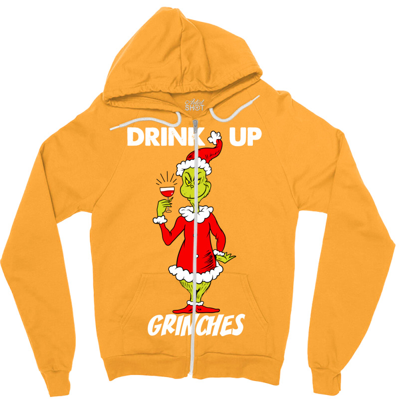 Drink Up Grinches Zipper Hoodie by megannukunug | Artistshot