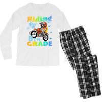 Back To School Riding Into 8th Grade Dirt Bike Bac Men's Long Sleeve Pajama Set | Artistshot