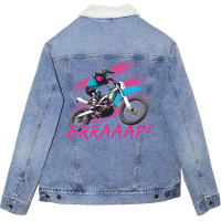 Brraaap Funny Dirt Bike Motocross Graphic Boys Kid Unisex Sherpa-lined Denim Jacket | Artistshot