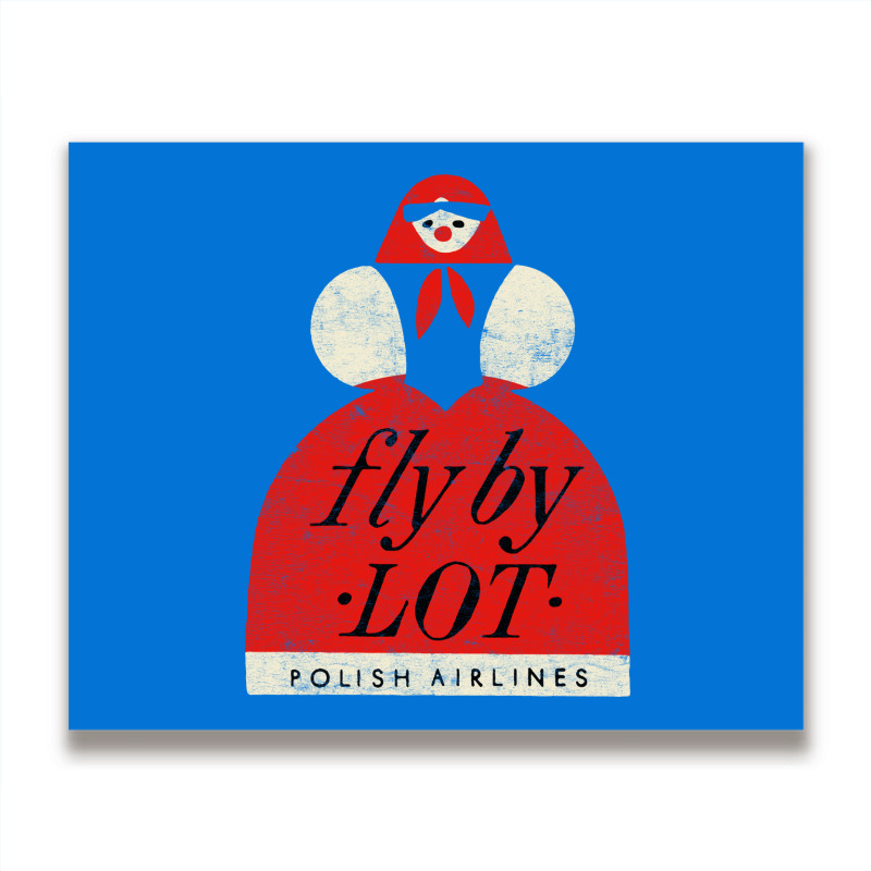 Fly By Lot Polish Airline   Faded Vintage Style (1 Metal Print Horizontal | Artistshot