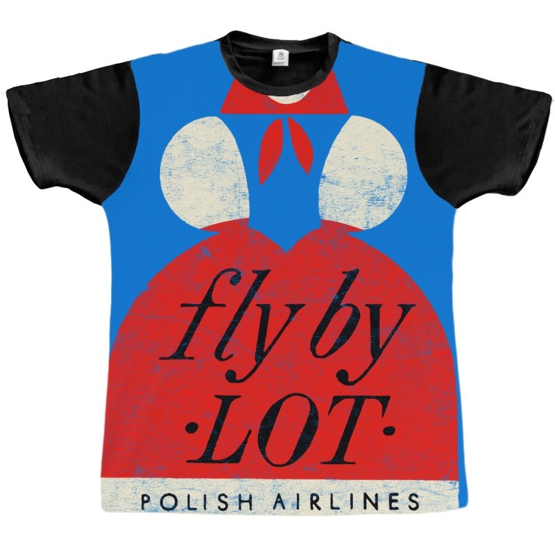 Fly By Lot Polish Airline   Faded Vintage Style (1 Graphic T-shirt | Artistshot