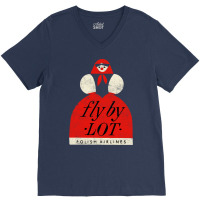 Fly By Lot Polish Airline   Faded Vintage Style (1 V-neck Tee | Artistshot