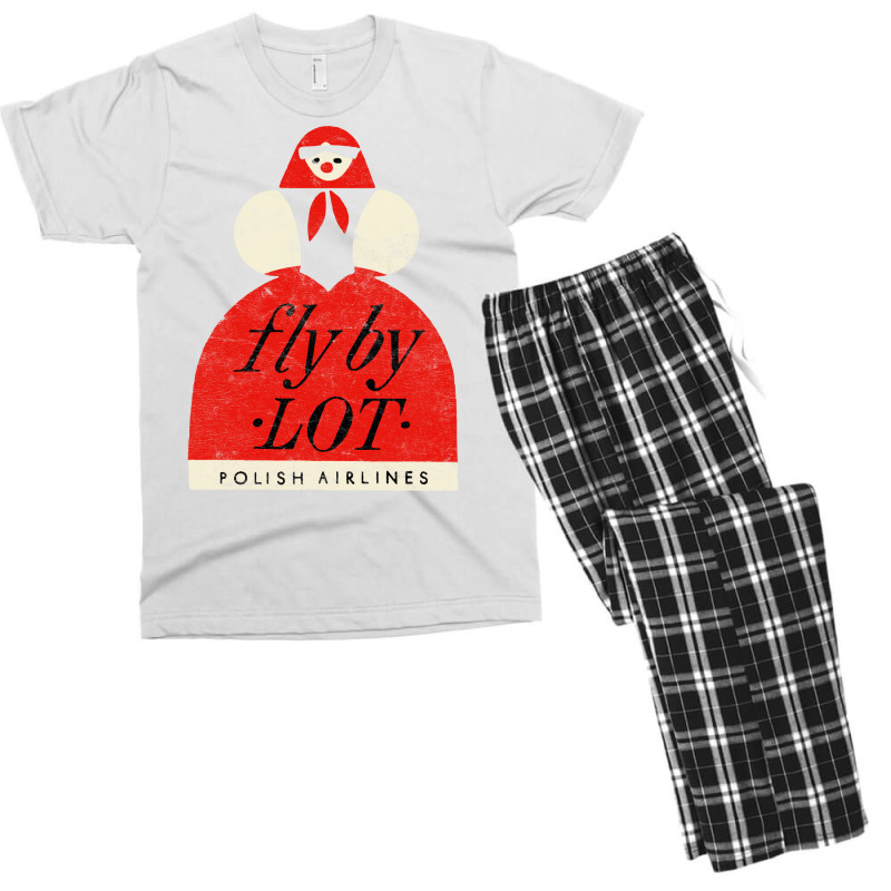 Fly By Lot Polish Airline   Faded Vintage Style (1 Men's T-shirt Pajama Set | Artistshot