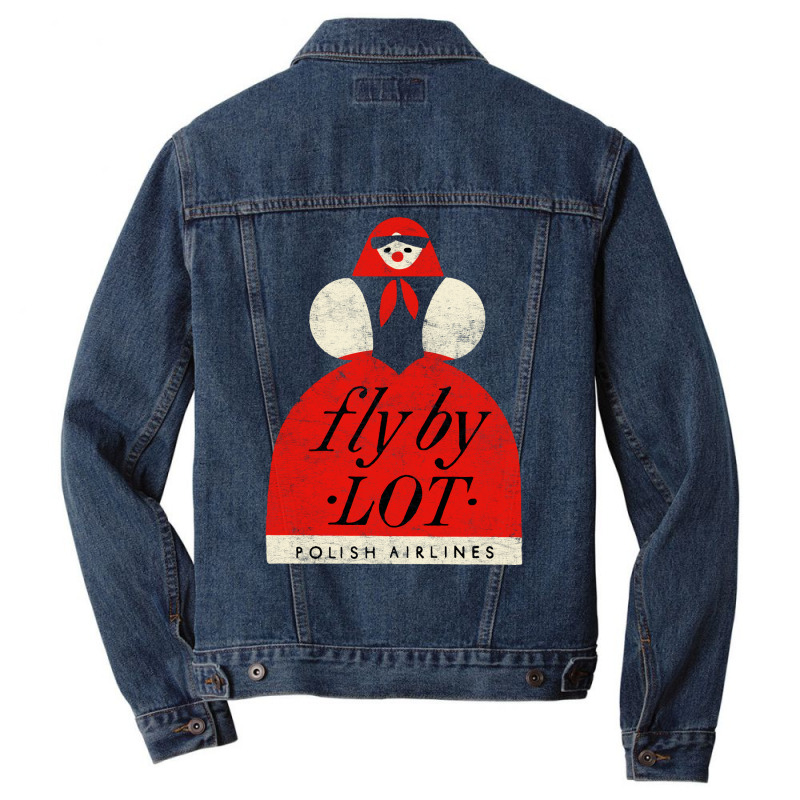 Fly By Lot Polish Airline   Faded Vintage Style (1 Men Denim Jacket | Artistshot