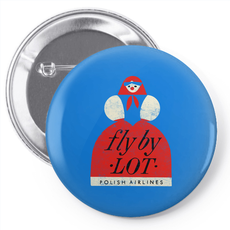 Fly By Lot Polish Airline   Faded Vintage Style (1 Pin-back Button | Artistshot