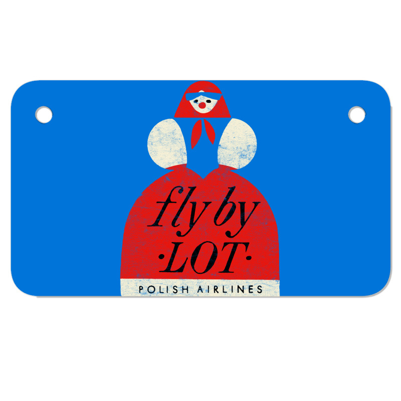 Fly By Lot Polish Airline   Faded Vintage Style (1 Motorcycle License Plate | Artistshot