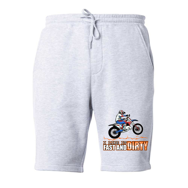 Fast And Dirty Funny Dirt Bike Mx Motocross Adult Fleece Short by hutormbuyie6 | Artistshot