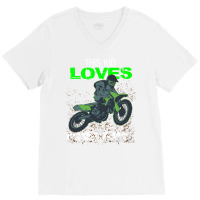 Youth Motorcross Boys Dirt Bike Trending V-neck Tee | Artistshot