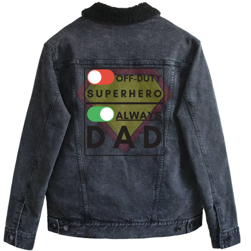 Always Dad Black Text Funny Unisex Sherpa-Lined Denim Jacket by azenirlongua | Artistshot