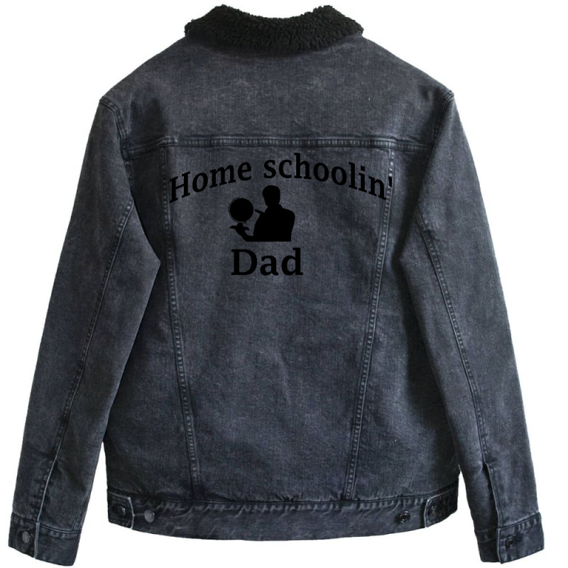 Home Schooling Dad For Athome Teacher Cute Unisex Sherpa-Lined Denim Jacket by azenirlongua | Artistshot