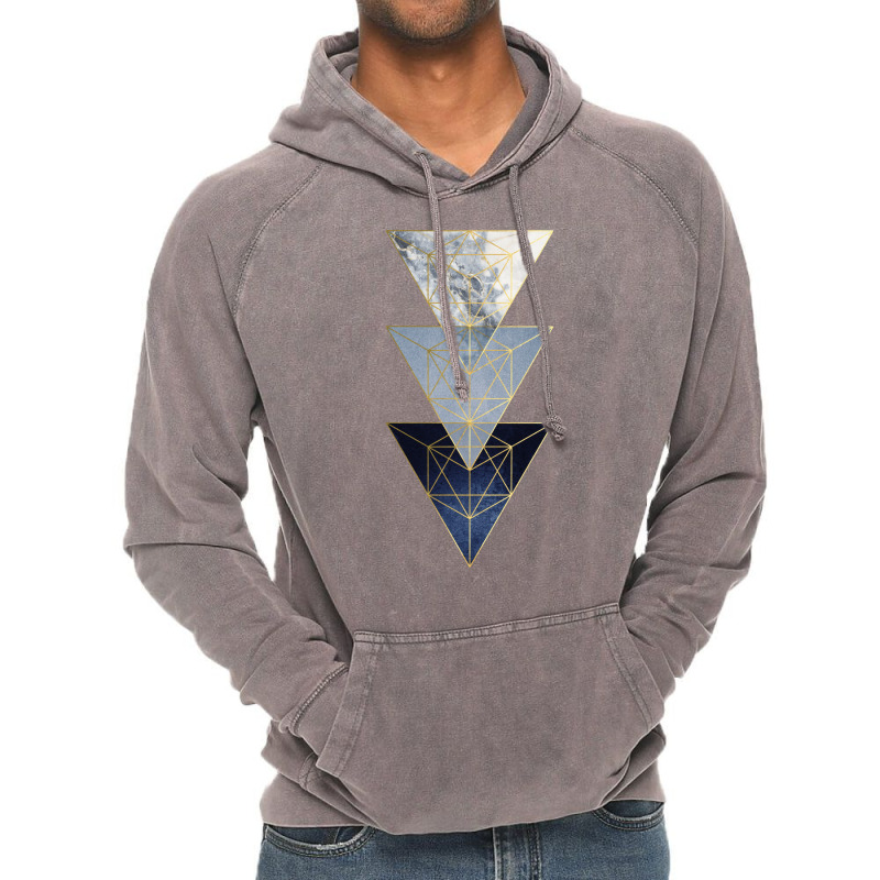 Navy And Gold 3 Triangles Vintage Hoodie by akinwanaroa4 | Artistshot