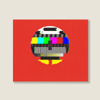 Retro Tv Test Card Glitched No Signal Landscape Canvas Print | Artistshot